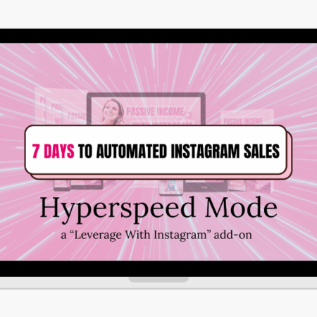 Hyperspeed Mode – digital Instagram automation add-on course materials displayed on laptop computer