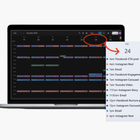 Maria’s Real-Time Content Log – digital content posting calendar and real-time activity log